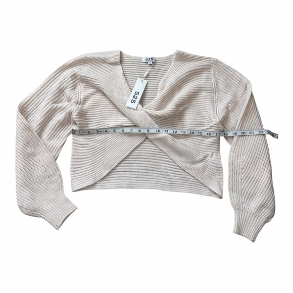 525 America Cream Ribbed Knit Women Top Small - Picture 2 of 2